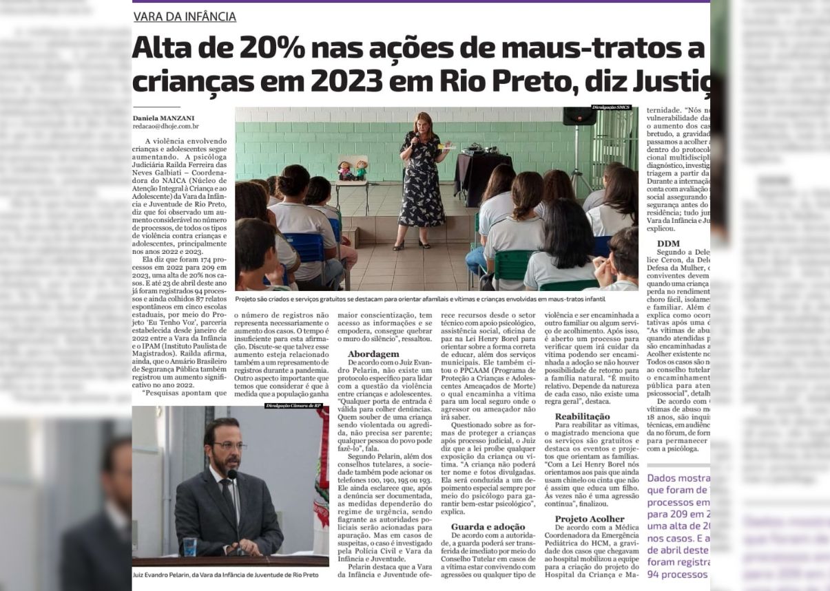 Projeto Eu Tenho Voz é notícia no Jornal DHoje de Rio Preto